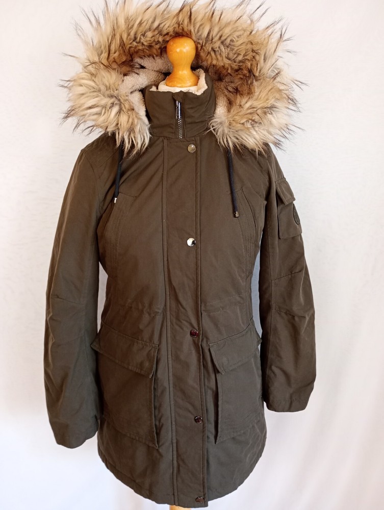 DKNY QUILT LINED HOODED PARKA JACKET WOMENS SMALL AUTHENTIC GREAT CONDITION