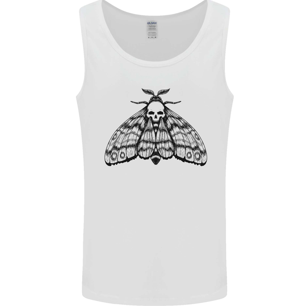 A Gothic Moth Skull Mens Vest Tank Top