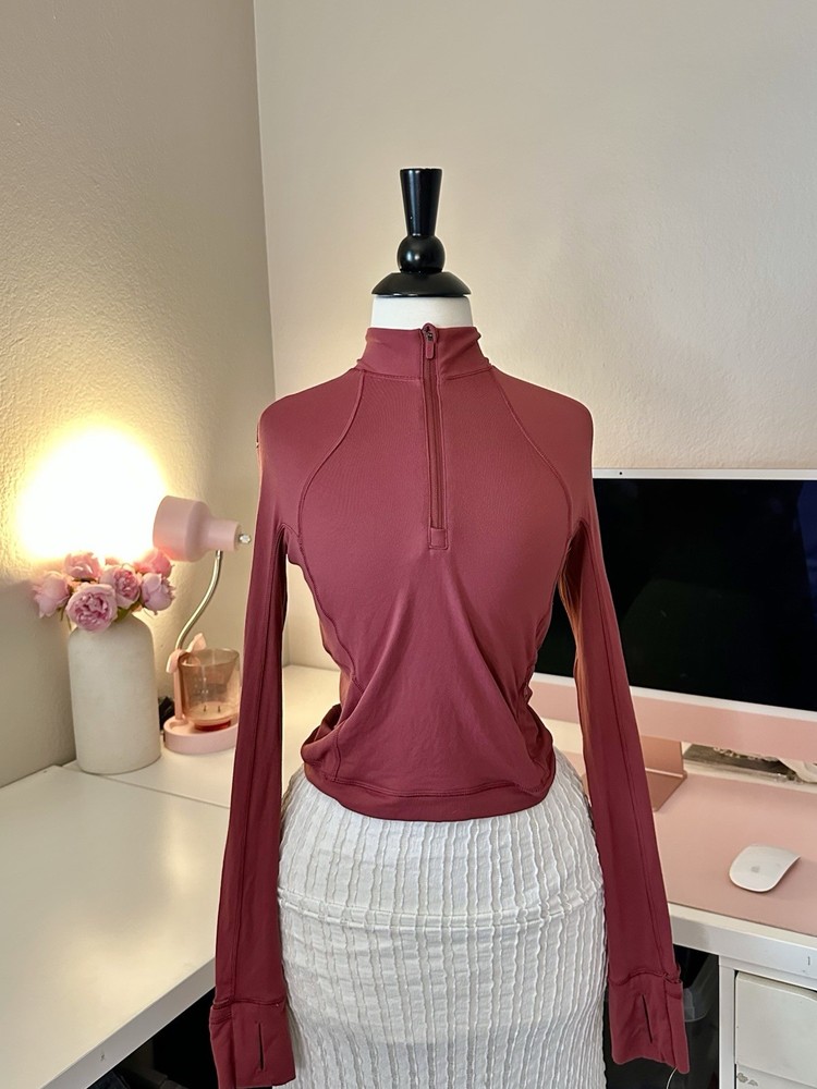 NWOT Lululemon Rulu Run Cropped Half Zip size 0