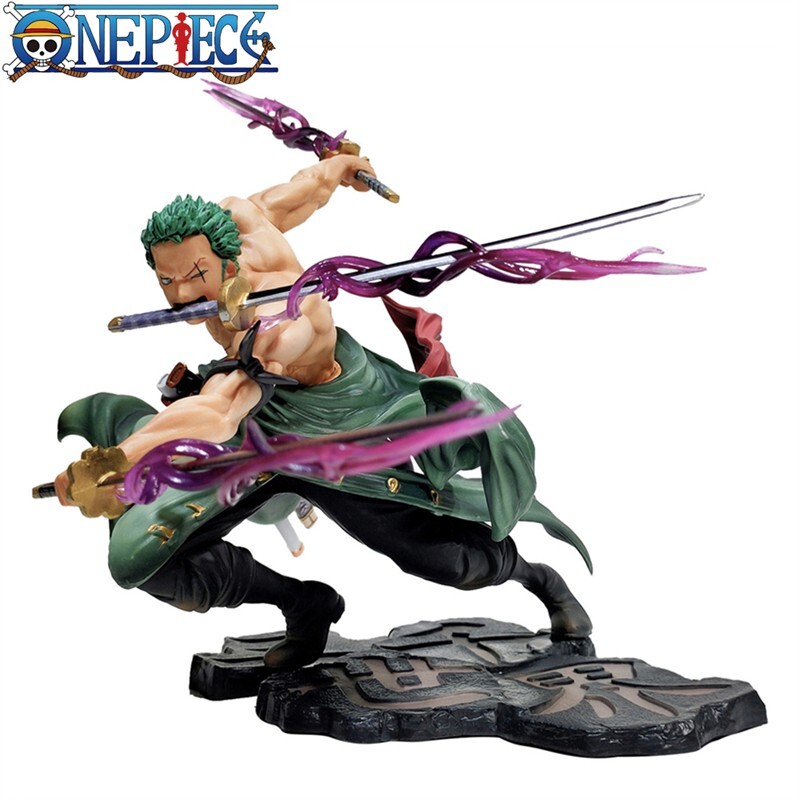 One Piece Anime Figure 10Cm Roronoa Zoro Three-Blade Manga Statue Action Figures