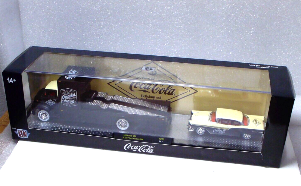 M2 Machines Coca Cola 1956 Ford COE & 1957 Ford Fairlane 500 1:64 Diecast