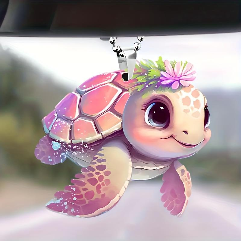 Cute Turtle Design Car Hanging Ornament, Car Rearview Mirror Pendant, Car Interi
