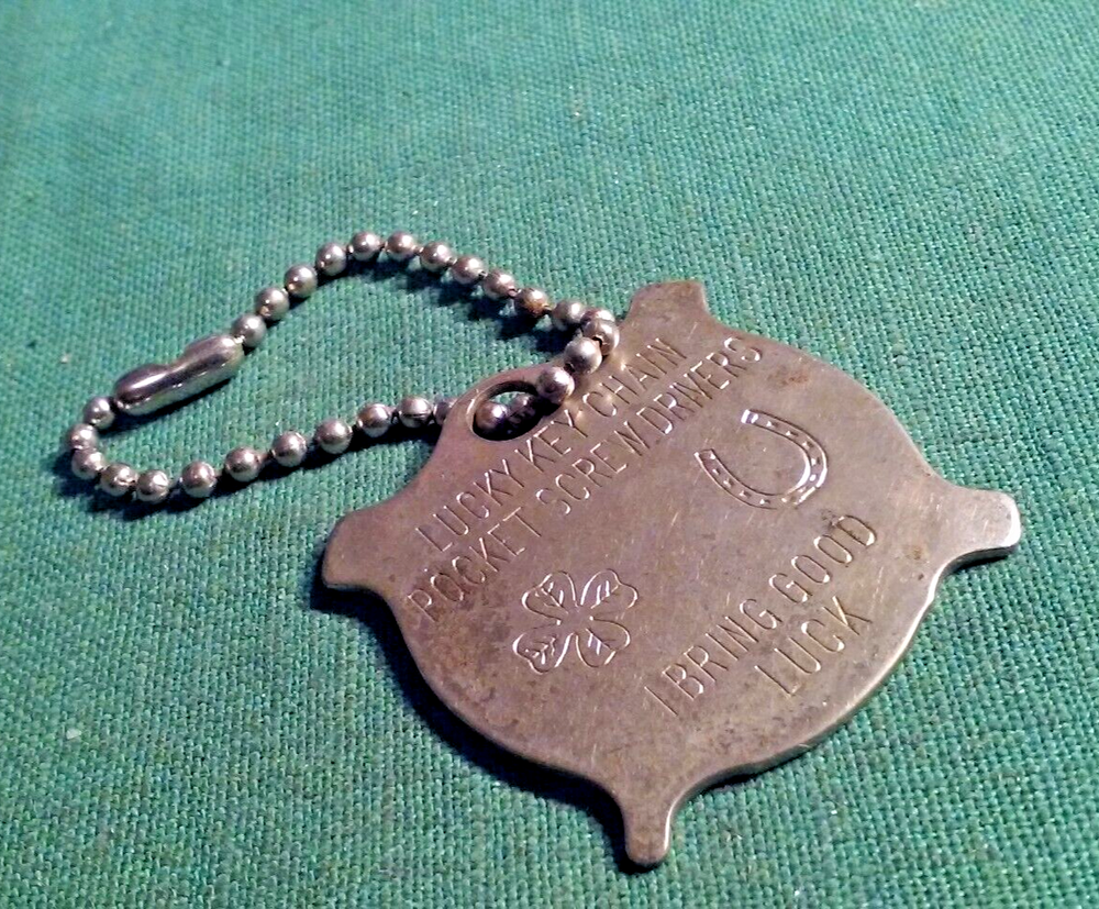 Lucky Keychain w/ 4-Way Tool & Hand Signs for The Deaf Nat. Deaf Distrib Co.