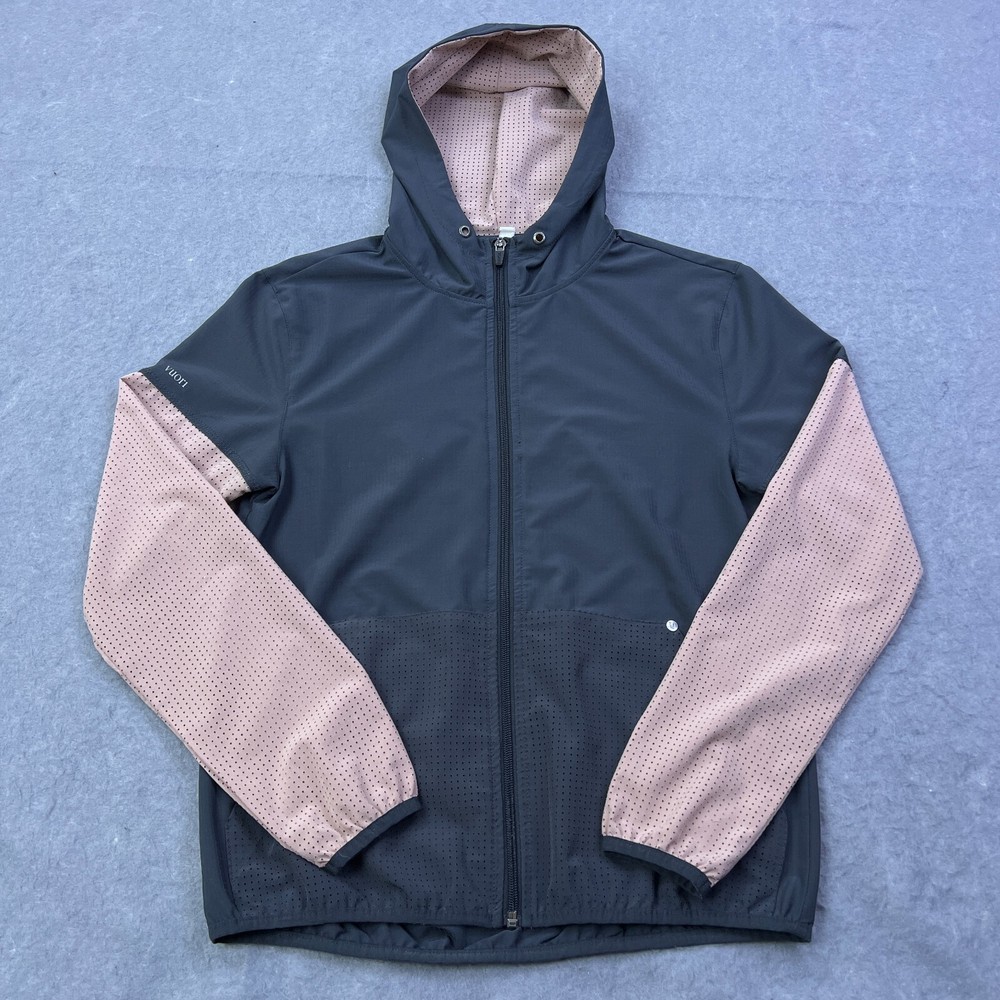 Vuori Women's Outdoor Trainer Shell Hooded Full Zip Jacket Small Colorblock Mesh