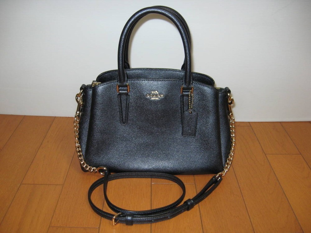 COACH Dark Blue Gold Shoulder Bag with Diagonal Strap F29665