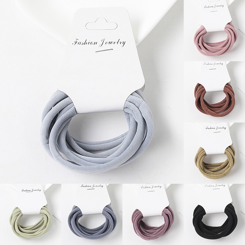 6pcs/Set Girl Elastic Rubber Band Ponytail Holder Headwear Hair Bands Hair Ring