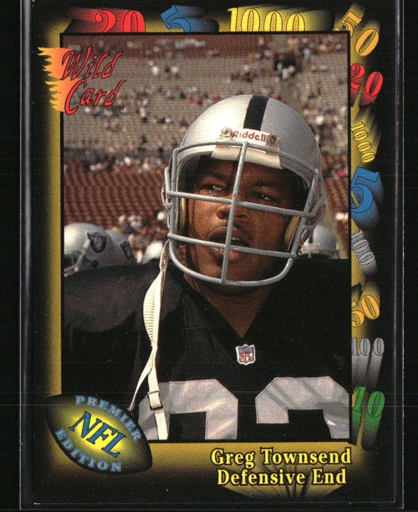 Greg Townsend 1991 Wild Card #40 NFL Raiders Football Trading Card  