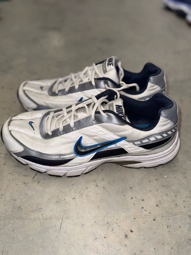Nike Initiator White Obsidian Cool Grey Blue Running Shoes Men's Size 13