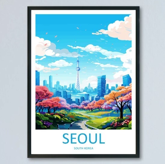 Seoul Travel Print Wall Art Seoul Wall Hanging Home