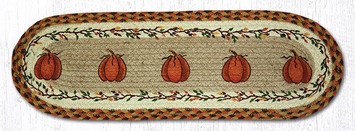 Harvest Pumpkin Small Table Runner or Stair Tread, 27