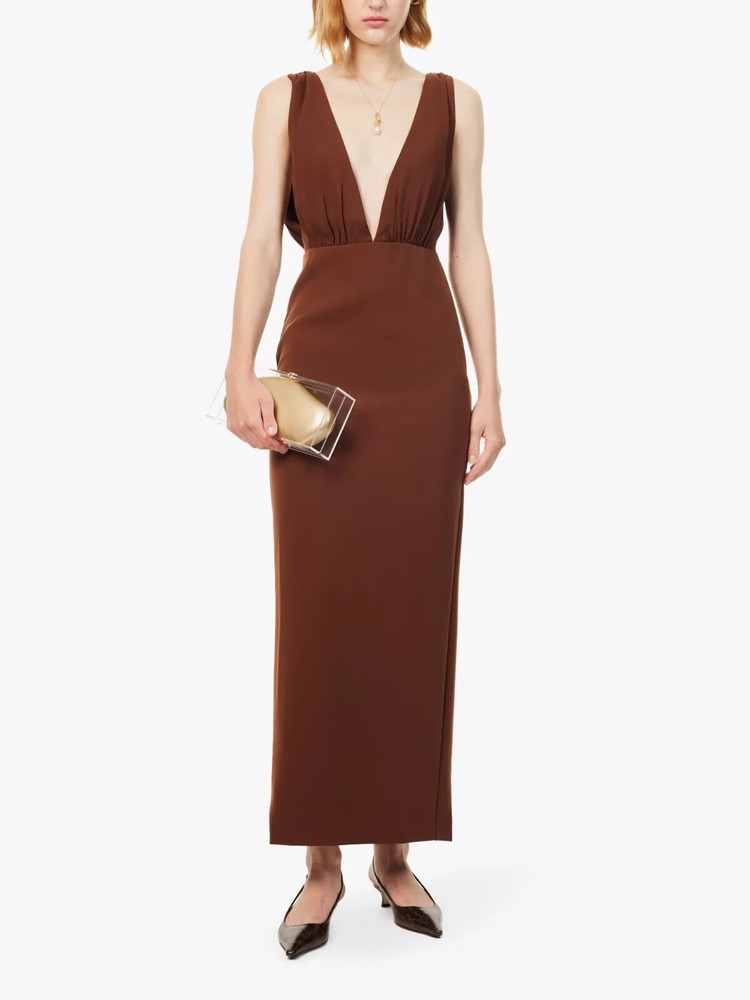 REFORMATION x LAURA HARRIER £348 Velda Brown Maxi Dress Ball Gown UK 8 US 4 BNWT