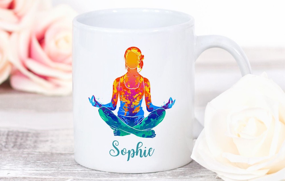 Yoga Mug Namaste Meditation Yoga Gift Yoga Lover Personalised Mug Yoga Teacher