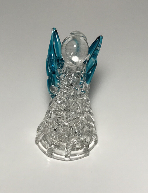 Vintage Spun Glass Angel Christmas Tree Ornament