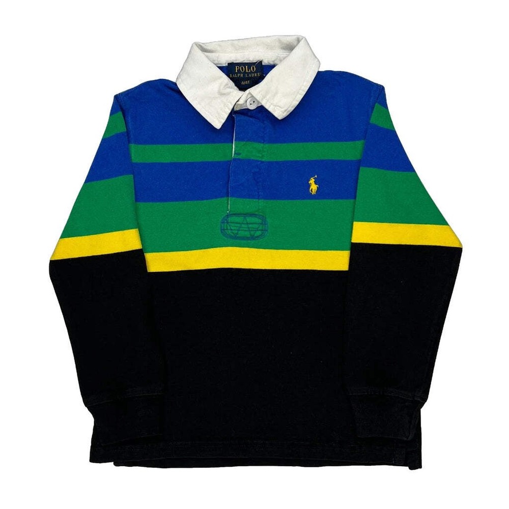 Age 4 Polo By Ralph Lauren Striped Rugby Shirt - 2XS Multicoloured Cotton