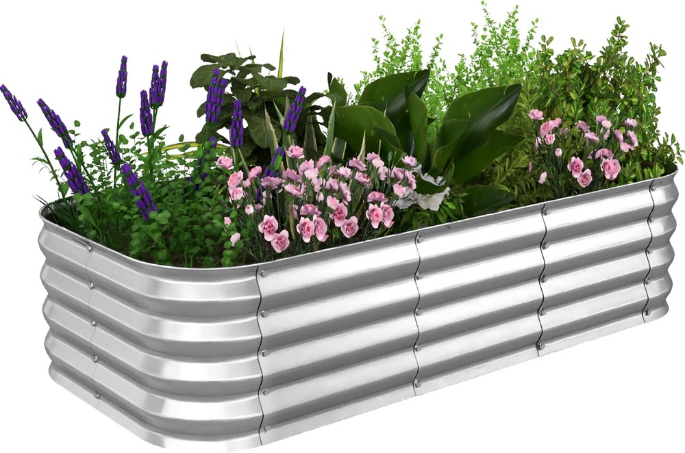Utopia Home 4x2x1ft Galvanized Raised Garden Bed Kit Large Planter Box for Outdoor Use