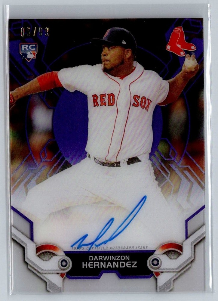 2019 Topps High Tek Purple /99 Darwinzon Hernandez #HTA-DH Rookie Auto RC