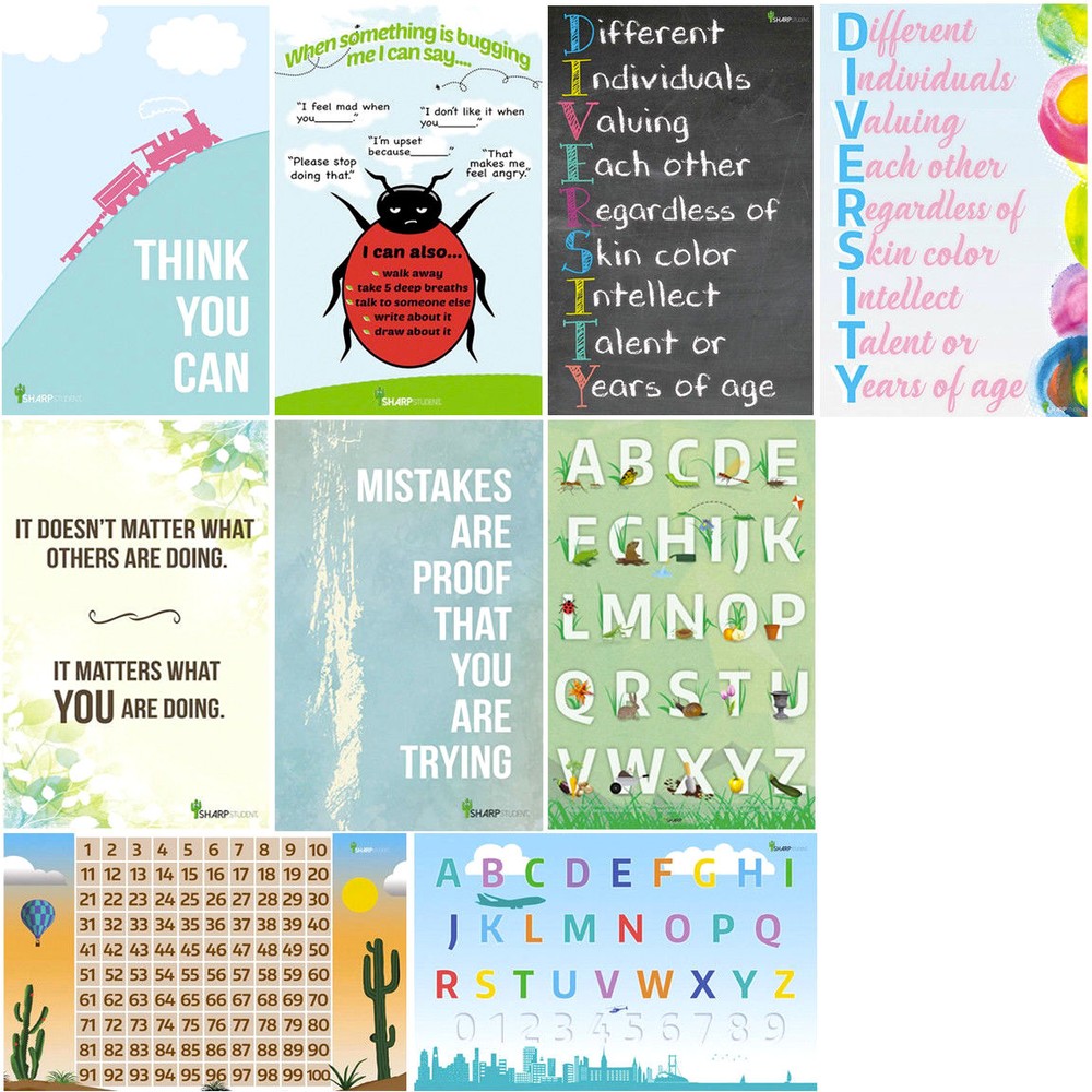 Sharp Back to School Educational Inspirational Classroom Teacher Poster 11