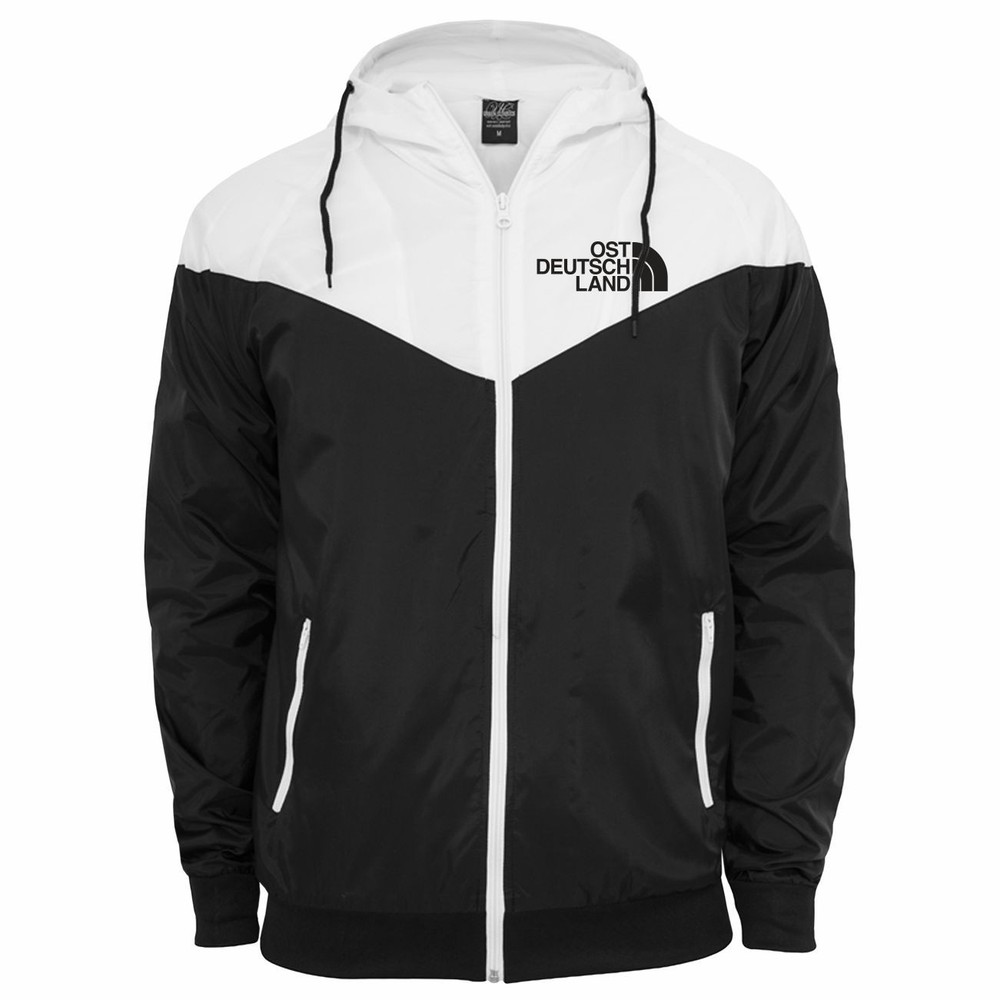 Mens Windbreaker East Germany Streetwear Hooded Windbreaker Jacket XS - 5XL
