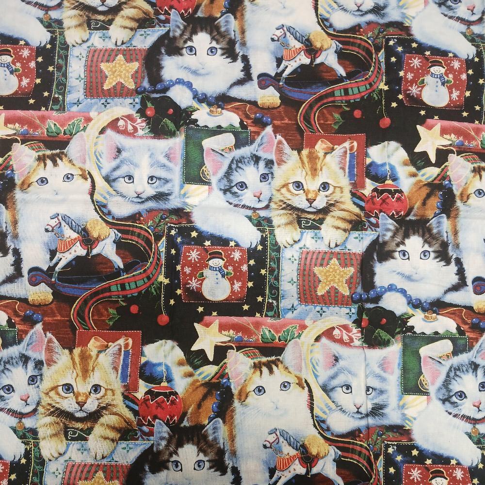 Seasonal Cotton Fabric for Cats and Kittens - 1/2 Yard Precut