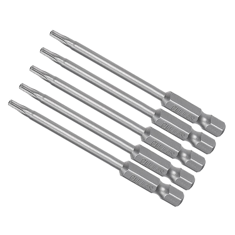 5pcs Torx Screwdriver Bit - [3 Inch x H1/4 x T10] Magnetic for Power Tool Use