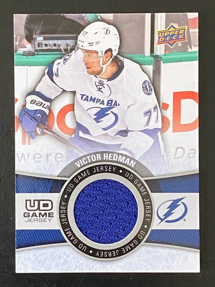 Victor Hedman 2015-16 UD Game Jersey GJ-VH Tampa Bay Lightning Hockey Card
