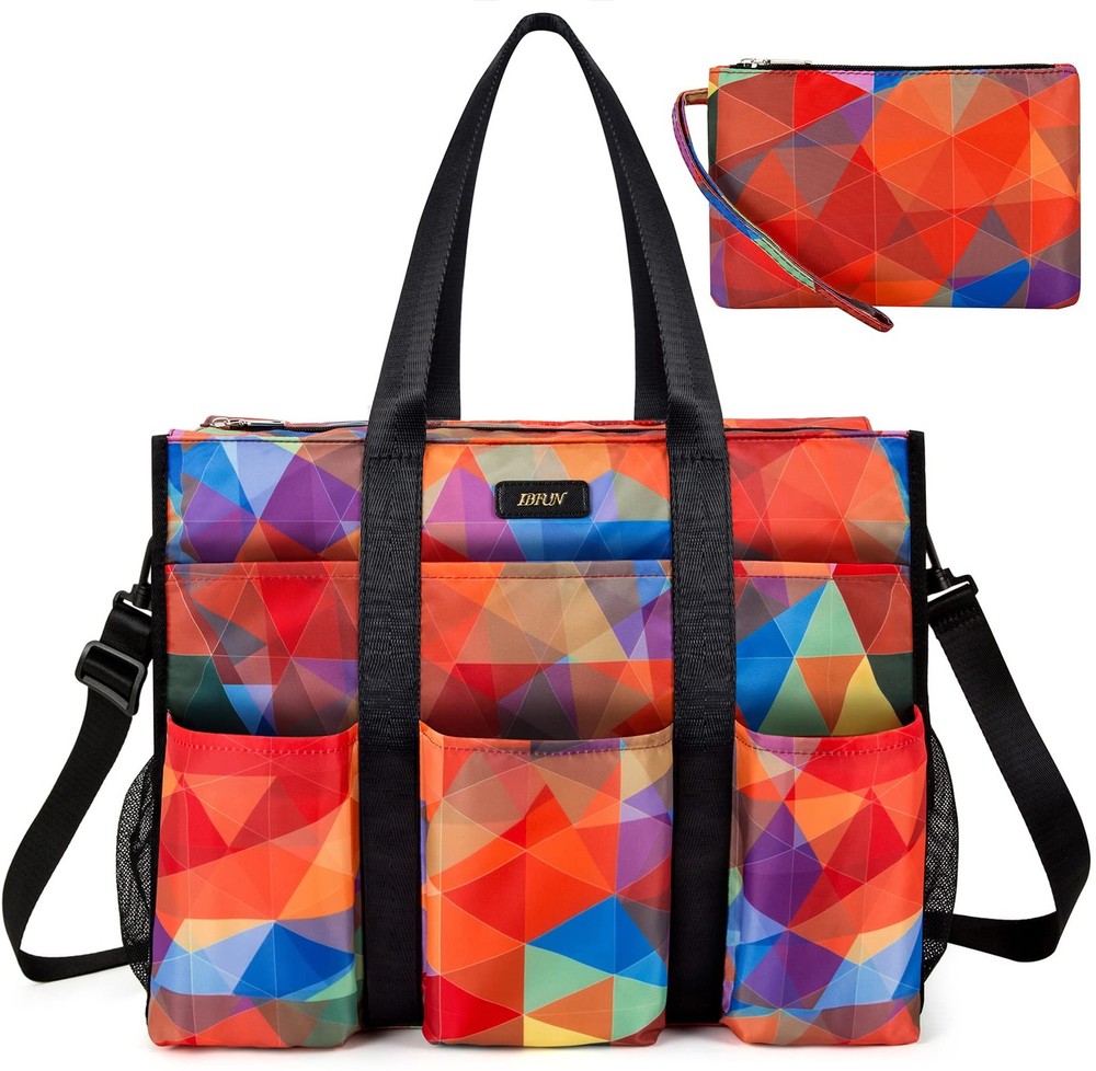 Utility Tote Bag with 24 Exterior and Interior Pockets, Zip Top for Teacher/S...