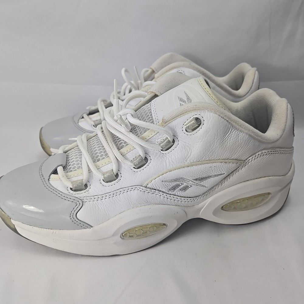 Reebok Question Low Allen Iverson Shoes Men 12.5 White Grey