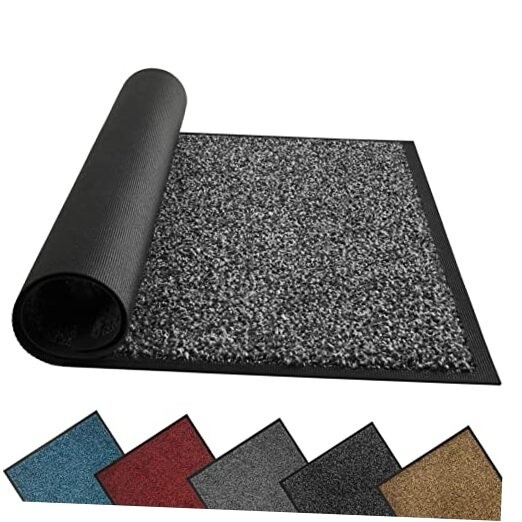 Non-Slip Front Door Mat for Indoor Outdoor Use Traps Dirt and Debris