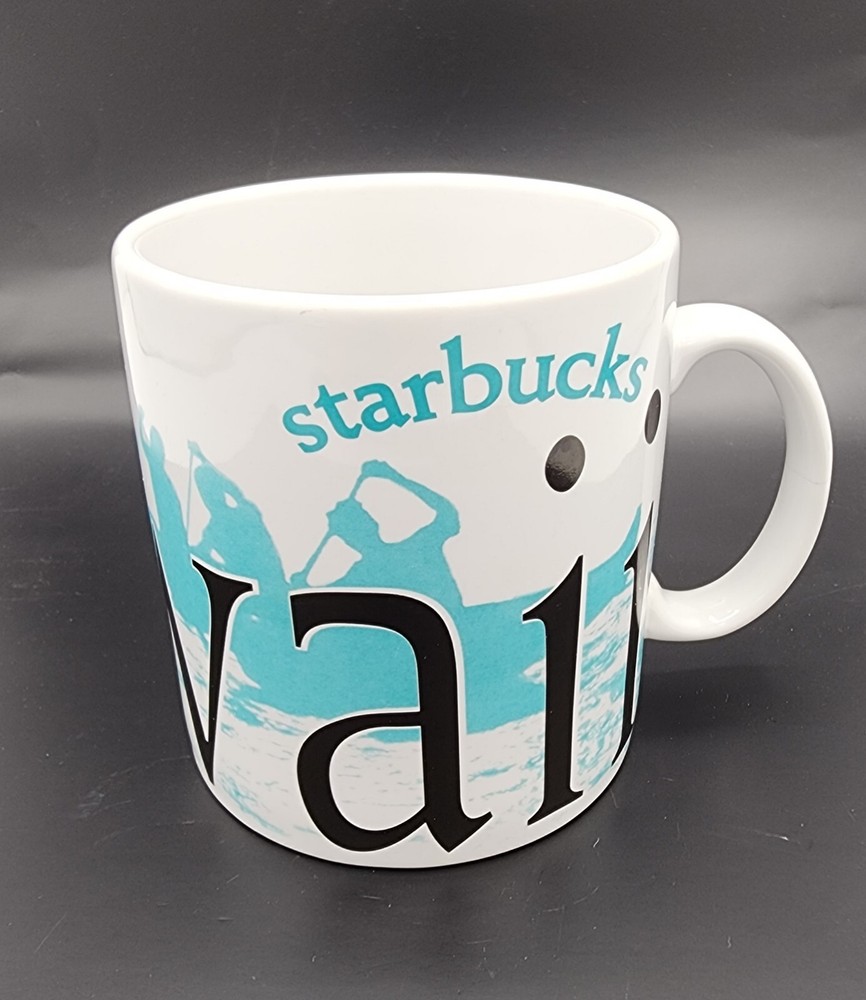 Starbucks Hawaii City Mug 2001 Big Island Coffee Tea Canoe Rowing - Jan Belson