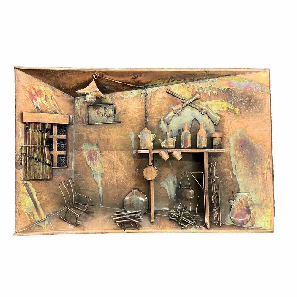 Copper 3D Metal Ware Frontier Home Folk Hanging Wall Art Decor