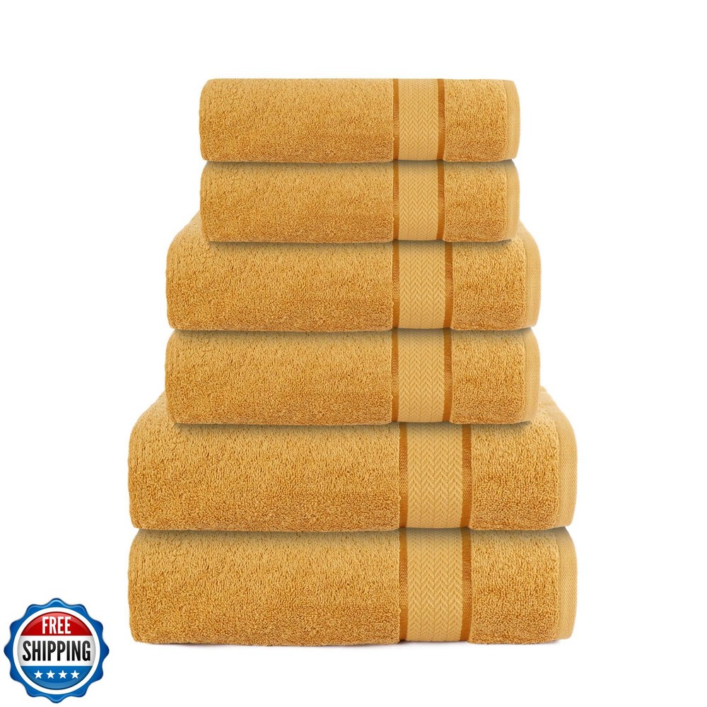 CRAFTBERRY Luxury Bath Towels Set-100% Cotton- 2 Bath, 2 Hand and 2 Washcloth