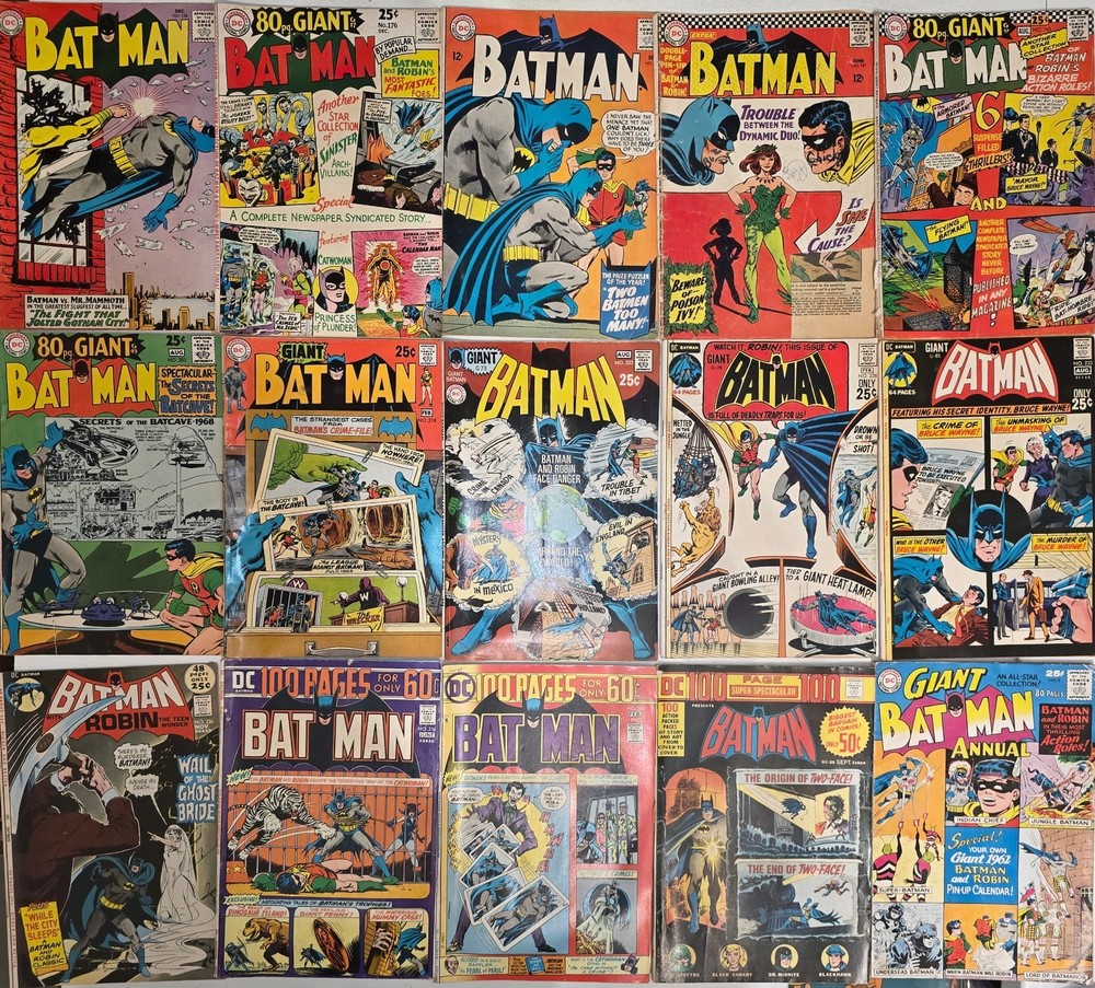 Batman Lot ☆15 #168-260* Ann #2 FN VG 1st Poison Ivy Poor 1964 Silver Bronze Age