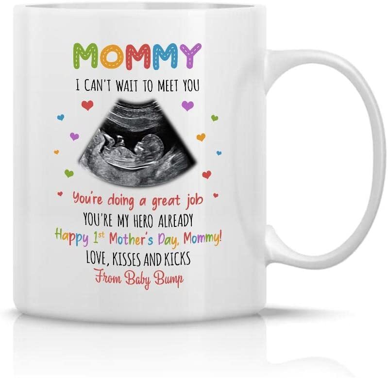 Personalized Coffee Mug For Mommy To Be From New Daddy Grandma Ultrasound I Cant