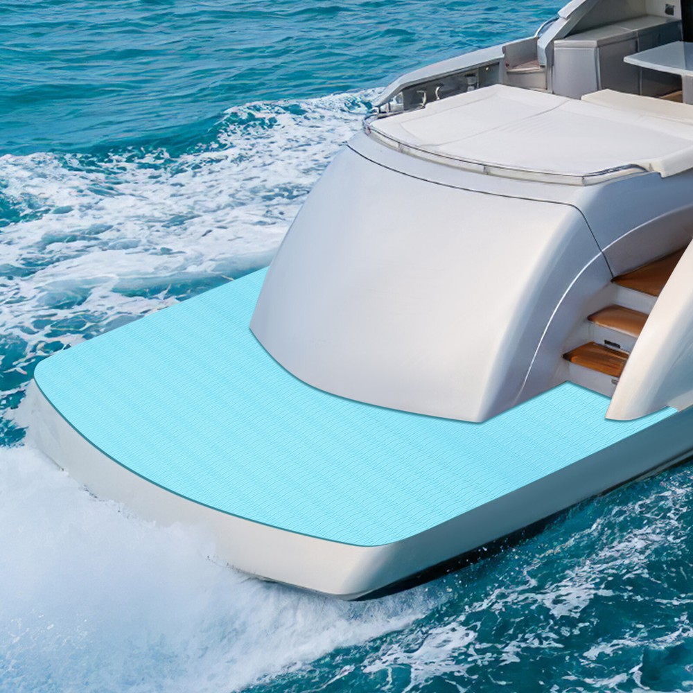 240x118cm Sky Blue EVA Waterproof Self-Adhesive Boat Flooring Mat for Cars and Boats