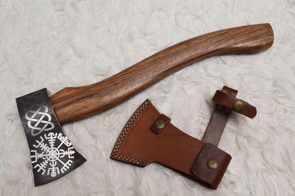 Custom AXE Viking Etch Face Camping Bush craft Cutting Wood Hatchet  # H-552