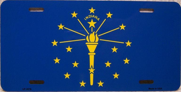 Aluminum License Plate US State Indiana flag NEW
