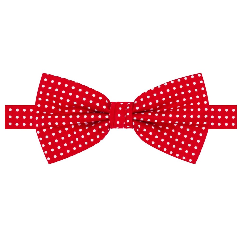 Red Polka Dot Men's Pretied Bowtie