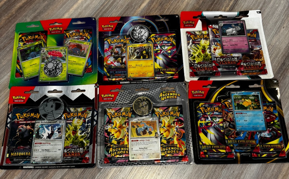 Lot of 6: Pokemon 14 packs 8 promos ascended heros, phantasmal, mega, and more!