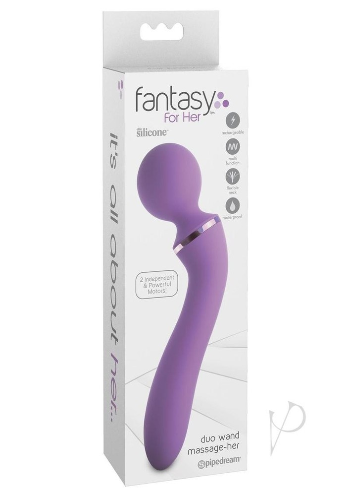 Fantasy For Her Duo Wand Massage-Her Silicone Rechargeable Waterproof - Purple