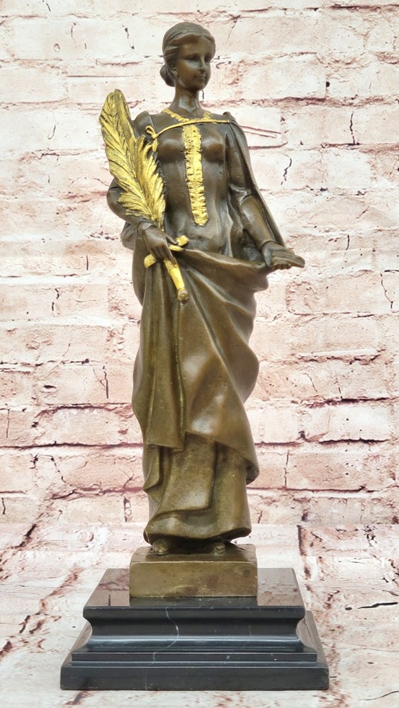 Solid Bronze Lady Liberty Greek Roman Goddess Statue Hot Cast