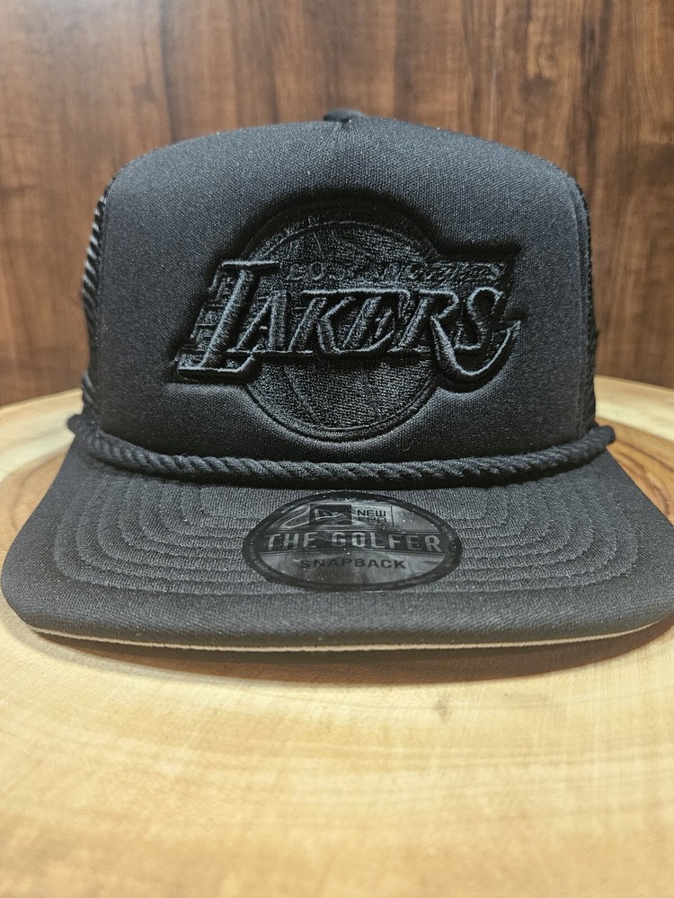 Los Angeles Lakers New Era The Golfer Rope Snapback Adjustable Hat Cap NBA Black