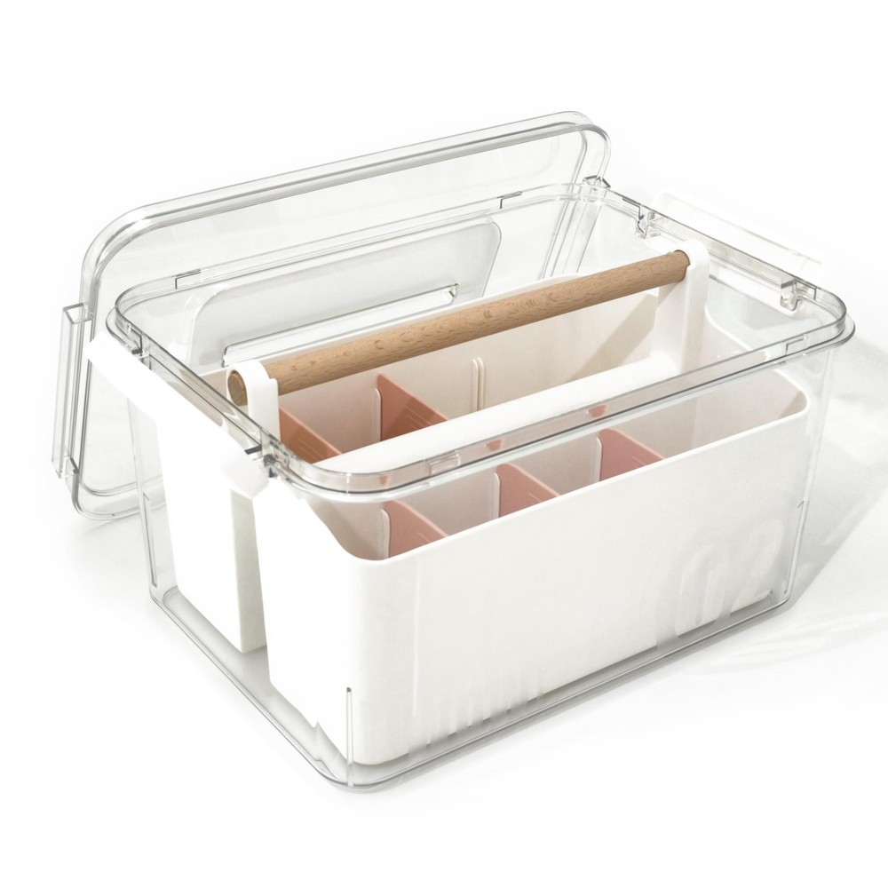 Stack & Carry Clear Craft Box with Dividers for Art Supply Storage  