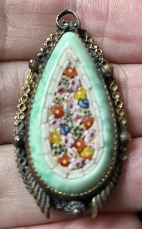 Antique Micro Mosaic Jewelry Pendant