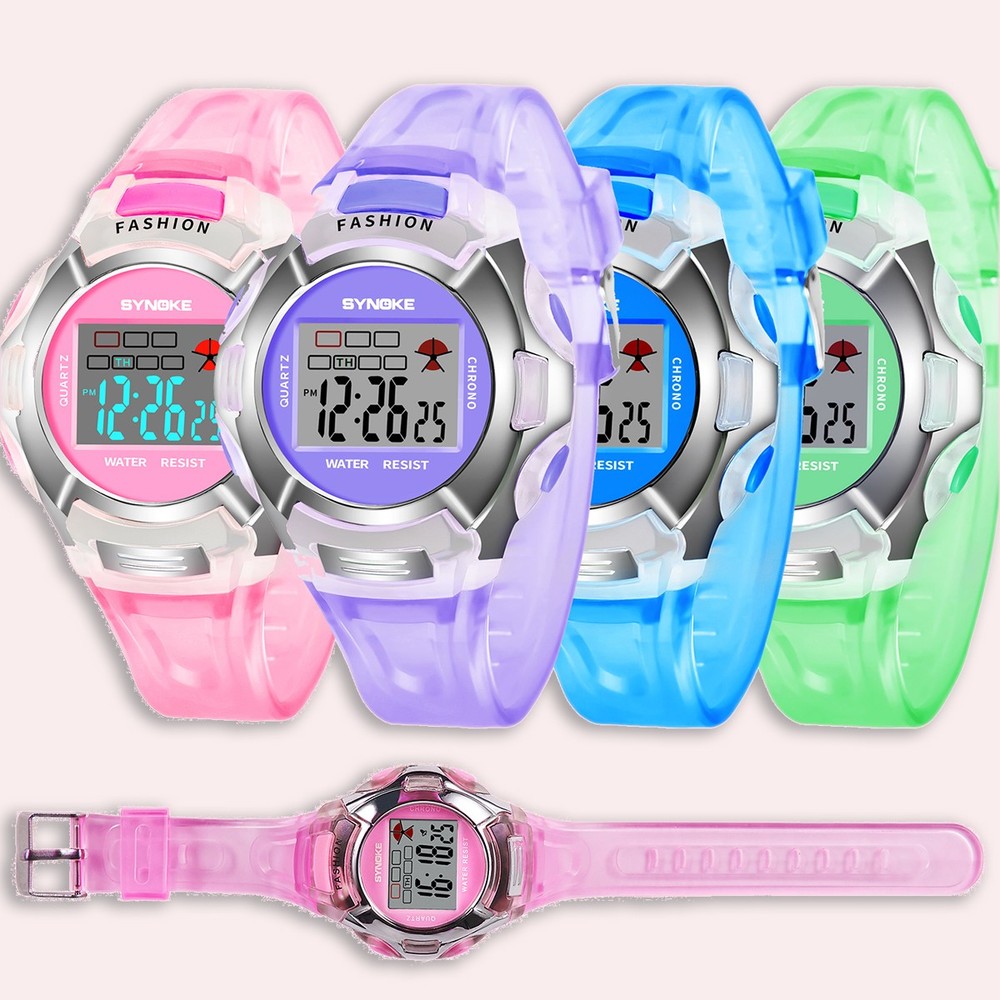 US Waterproof Multifunction Electronic Digital Colorful Bracelet Watch Kids Gift