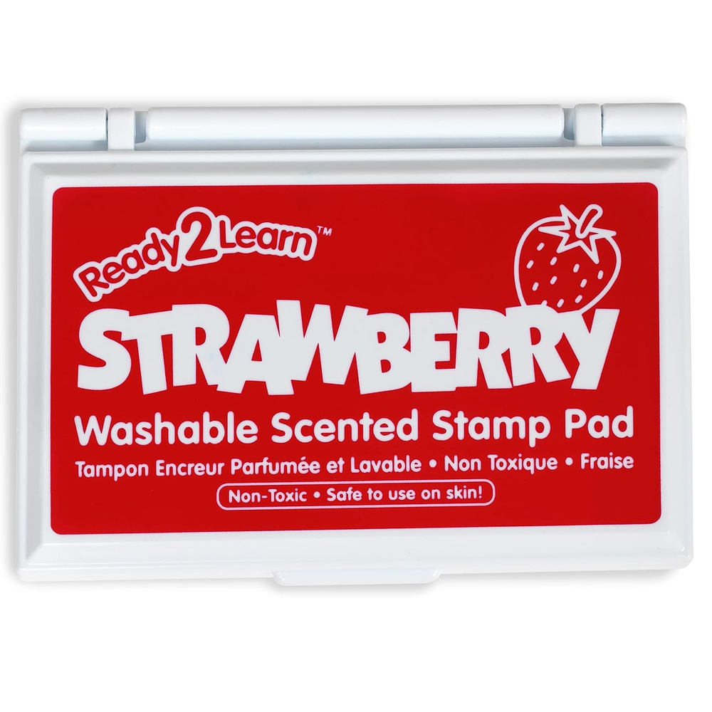 READY 2 LEARN Scented Stamp Pad | Strawberry | Red | Non-Toxic | Fade Resistant