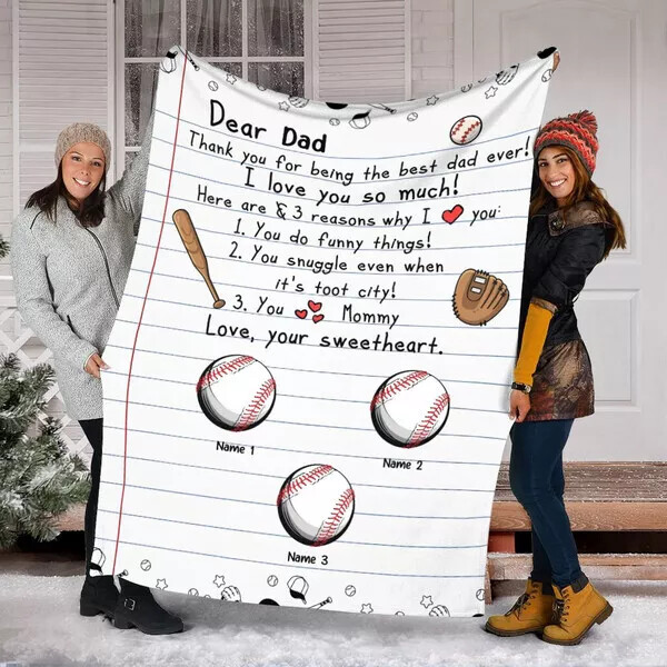 Baseball Fathers Day Sofa BLANKET MOTHER DAY GIFT ALL OVER PRINT BEST PRICE-image
