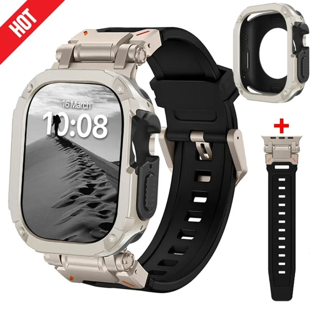 Case Cover + Silicone Band Strap for Apple Watch Ultra 2 1 49mm iWatch Series