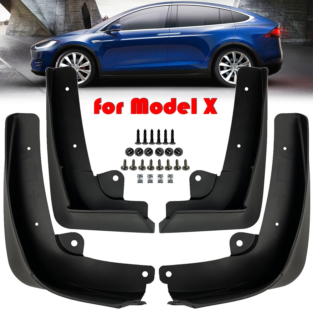 Set of 4 Mud Flaps Front Rear mudguard Splash Guards for Tesla Model X 2015-2022