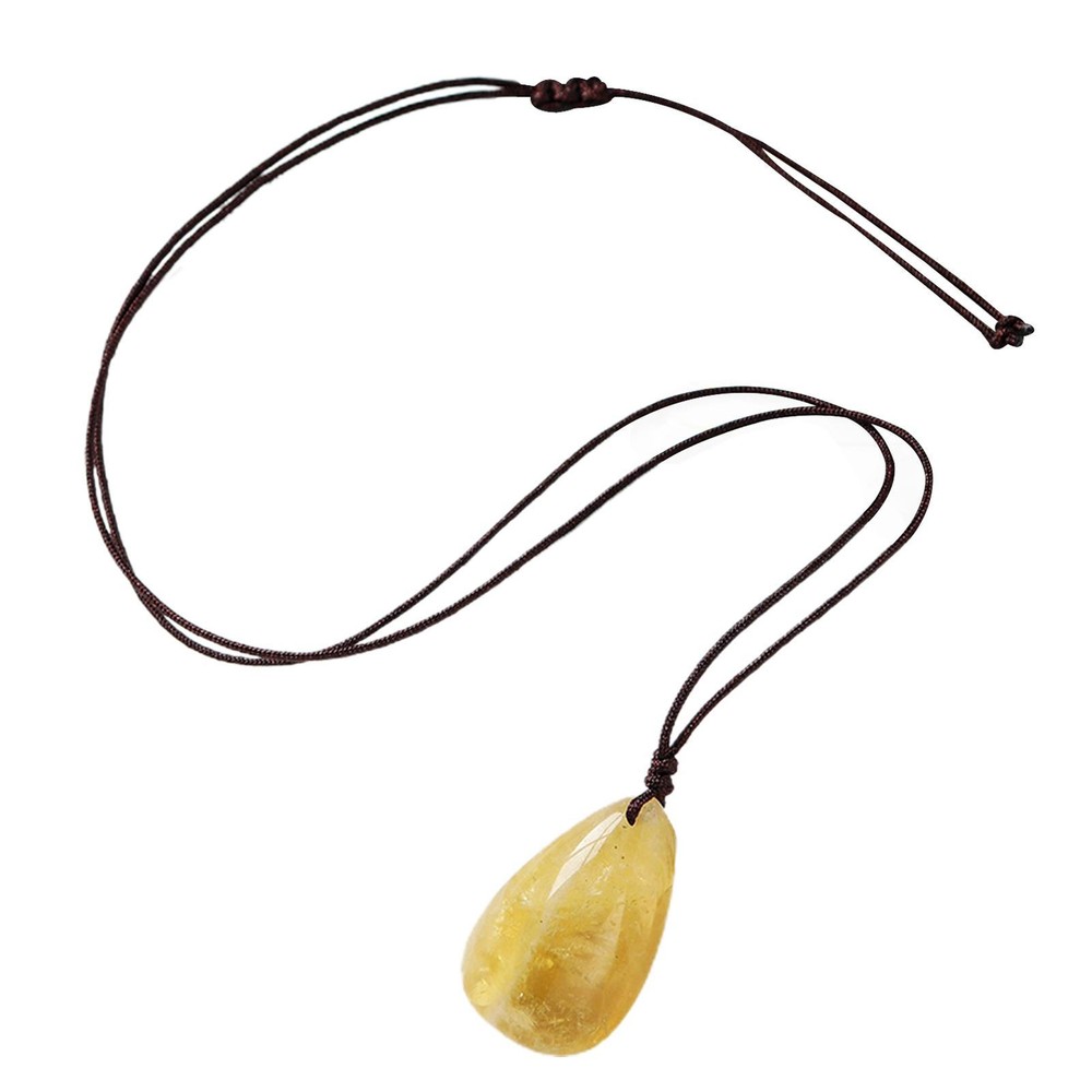 Citrine Crystal Necklace for Women - Yellow Gemstone Energy Jewelry Gift