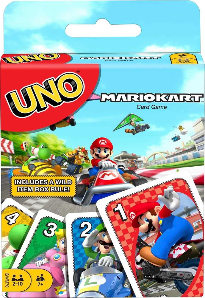 Mattel Games UNO Mario Kart Card Game for Kids Adults Family & Game Night wi...